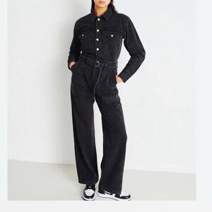 Abercrombie & Fitch black denim jumpsuit